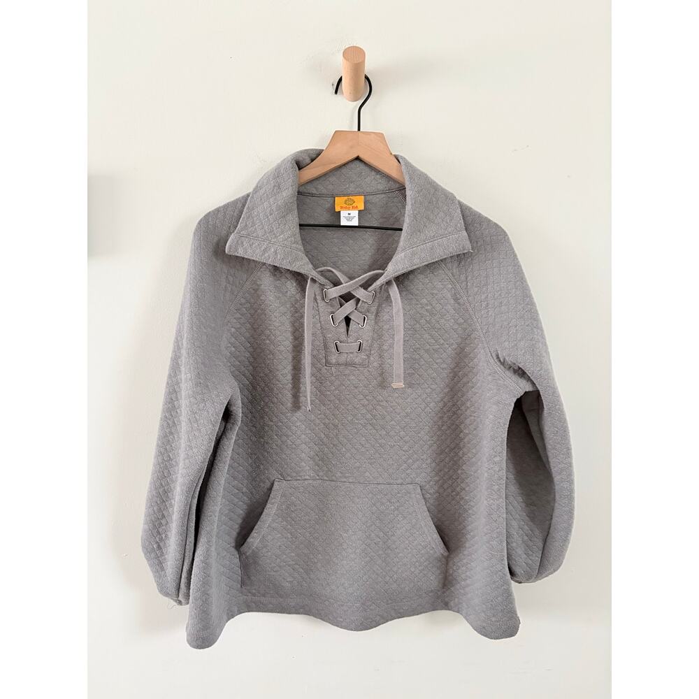 Ruby Rd Quilted Pullover Sweatshirt Gray Medium L… - image 1